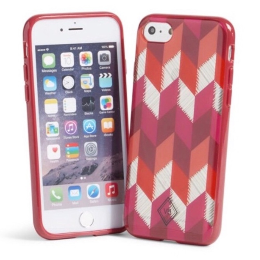 Vera Bradley Red Bohemian Chevron iPhone 7 Case - Picture 1 of 6